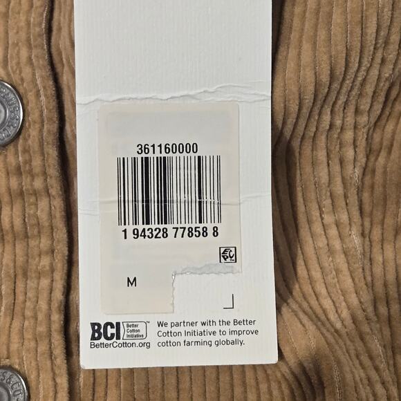 NWT Levi's FIORELLA Golden Tan Cotton Corduroy Button Down Jumper Dress, Sz Med - Picture 11 of 12